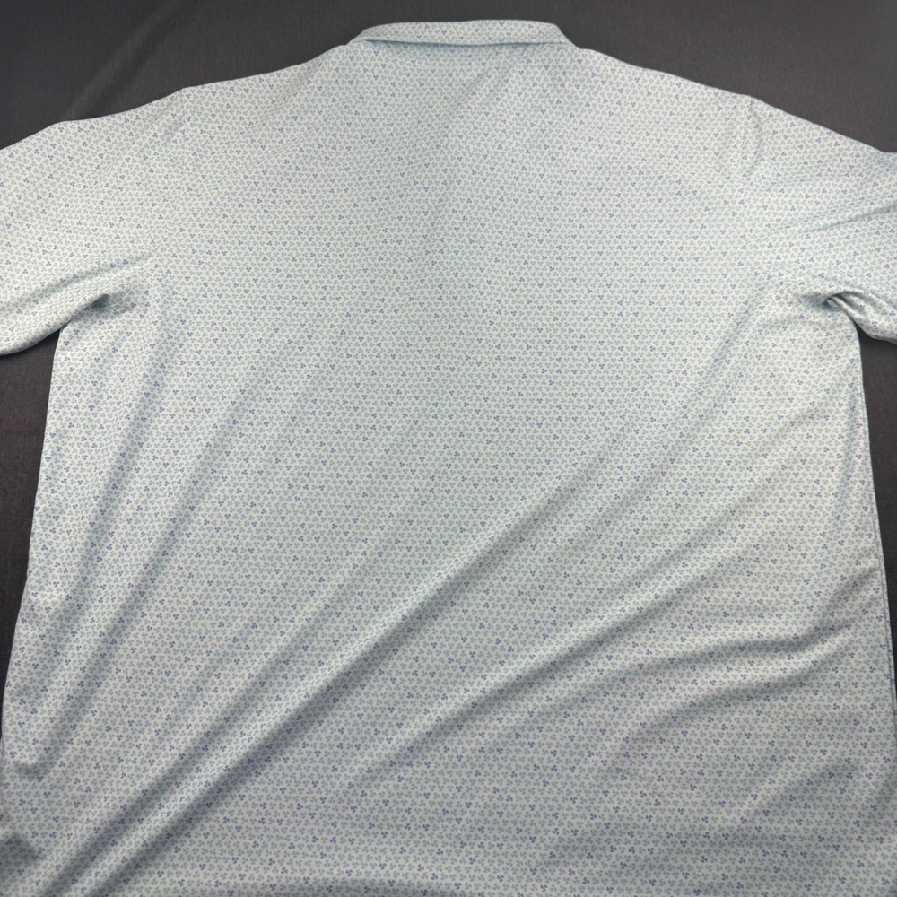 Peter Millar Summer Comfort Mens XXL Blue Floral Clover Golf Polo Shirt XXL - Picture 10 of 11
